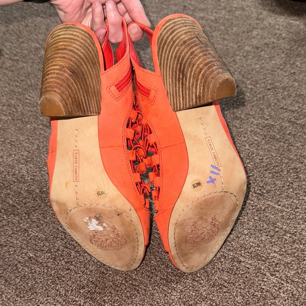 Stylish Coral Red Vince Camino Women's Sandals - Picture 5 of 7